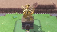 Estatua de la unión del Espacio y Tiempo en Pokémon Diamante Brillante y Perla Reluciente.
