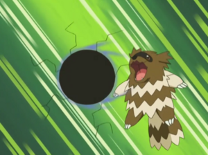 Zigzagoon usando bola sombra.