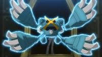 Mega-Metagross usando Telequinesis.