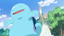 Landon junto a su Quagsire.