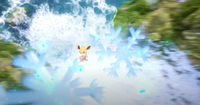 Glaceon usando ventisca en el VEP01.