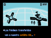 El Rayo Link transfiere los Pokémon al satélite SOL, y de éste pasan a la base SOL