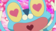 Froakie enamorado por el ataque atracción de la Sylveon de Penélope.