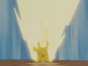 Pikachu usando trueno.