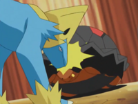 Manectric usando mordisco.