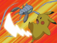 Pikachu usando cola férrea.