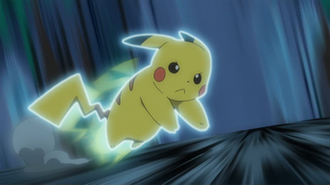Pikachu usando Ataque Rápido.