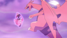 Charizard usando cuchillada.