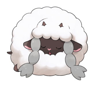 Artwork de Wooloo durmiendo.