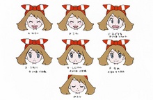 Boceto de las expresiones de Aura en Pokémon Rubí Omega y Zafiro Alfa.