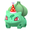 Bulbasaur con gorro de fiesta rojo