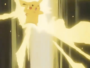 Pikachu usando rayo.