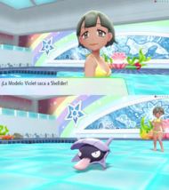 Shellder, junto a Violet en Pokémon: Let's Go, Pikachu! y Pokémon: Let's Go, Eevee!