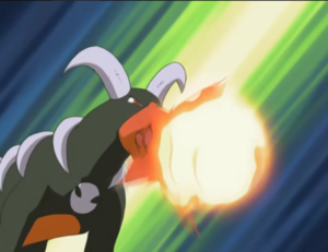 Houndoom usando lanzallamas.