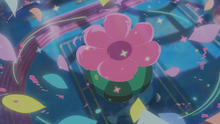 Truco floral de un Meowscarada en el tráiler animado del PWC 2023.
