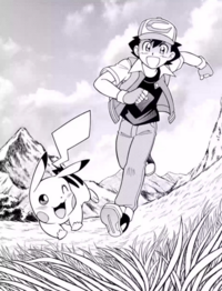 Ash y Pikachu en el manga Pokémon the Movie:I Choose You!