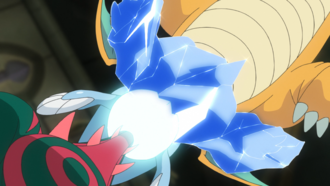 Dracovish de Ash usando colmillo hielo.