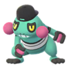 Croagunk con disfraz de la Semana de la Moda