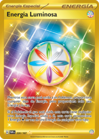 Ejemplo de una carta de rareza Rara Híper, Energía Luminosa