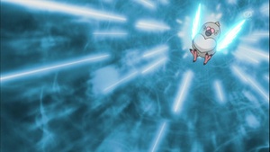 Pidove de Ash usando tornado.