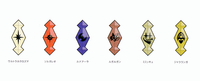 Bocetos de los cristales Z añadidos en Pokémon Ultrasol y Ultraluna.