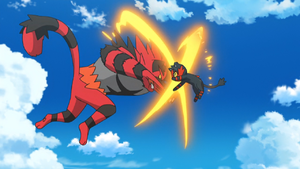 Incineroar de Royale usando tajo cruzado.