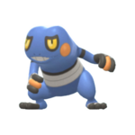 Imagen de Croagunk macho en Pokémon Diamante Brillante y Pokémon Perla Reluciente