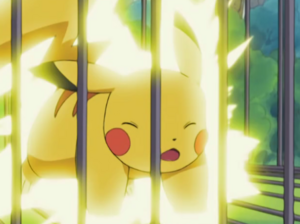 Pikachu usando Trueno.