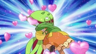 Carnivine mordiendo a James disfrazado de Jessilina en el Concurso Pokémon de Lilypad/Nenúfar.