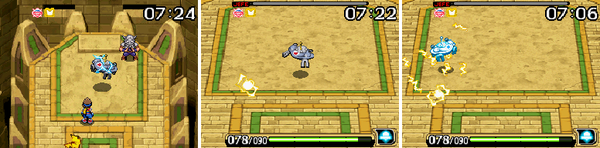 Magnezone antes de la Captura y usando algunos de sus ataques.