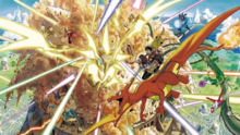 Artwork de Nanci y Bruno contra Ultra-Necrozma.