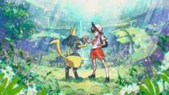Florian y su Lucario variocolor en el Área Cero.