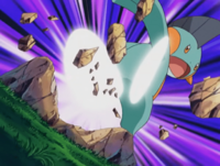 Marshtomp usando cola férrea.