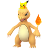 Charmeleon con gorro de Pikachu