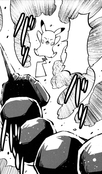 Archivo:Pikachu usando rayo contra Onix LGPE manga.png
