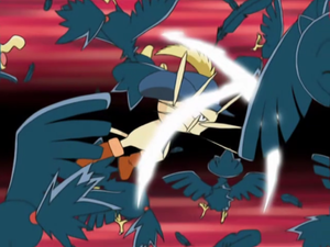 Meowth de Tyson usando golpes furia.