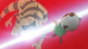 Krokorok usando mordisco.