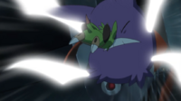 Chespin de Clemont/Lem usando placaje/tacleada.