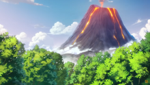 Volcán hábitat de los Pokémon tipo fuego.