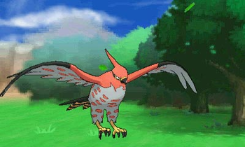 Talonflame, nuevo Pokémon de tipo fuego/volador, evolución de Fletchling