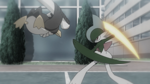 Gallade de Rinto/Risto usando Táctica/Amago.