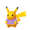Pikachu con una camiseta morada (Flor)
