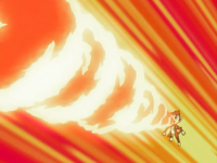 Chimchar de Paul/Polo usando usando giro fuego/giro de fuego.