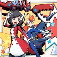 Artwork de Selene (Especial) junto a Israel (Especial) en Pokémon Masters EX.