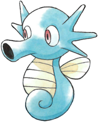 Horsea en Pokémon Rojo y Verde.