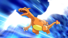Charizard usando ataque ala