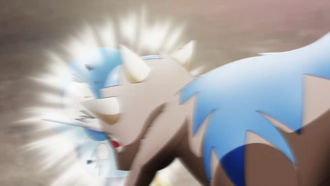 Cranidos usando golpe cabeza.