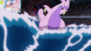 Goodra de Roy usando Surf.