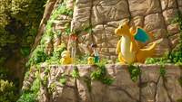Haru ayudando a través del eco a Pikachu de Nao.