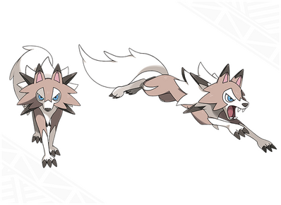 Imágenes de Lycanroc diurno.